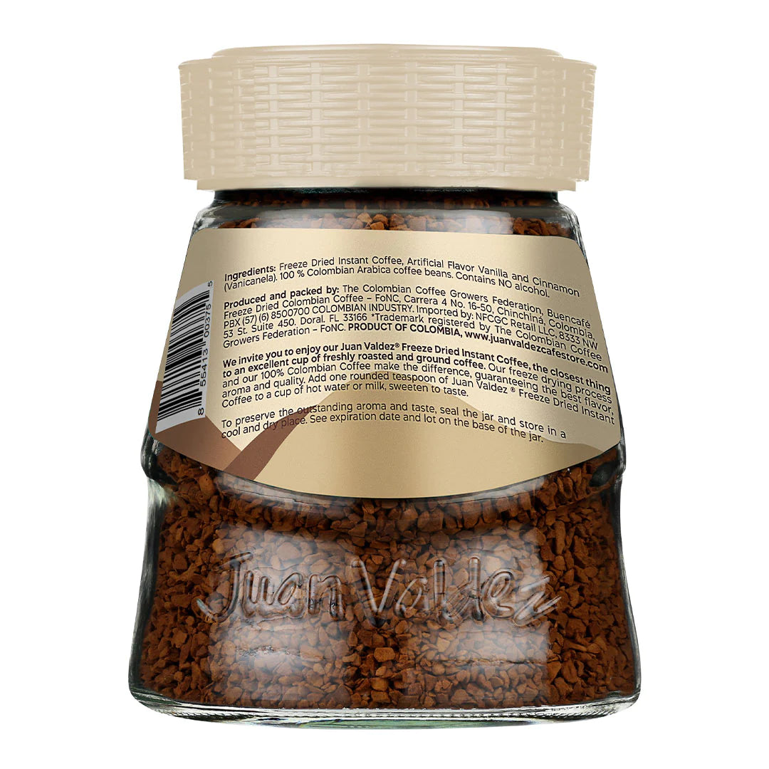 Juan Valdez Instantaneo Vainilla Canela - Instant Vainilla Cinnamon Coffee 3.5 Oz, cafe colombiano instantaneo vainilla cochrane,